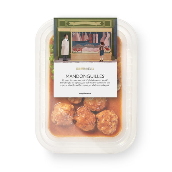 Albóndigas en salsa para una persona