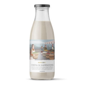 Botella de crema de champiñones