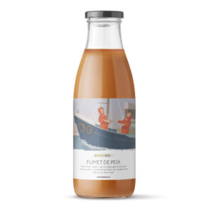 Botella de fumet de pescado